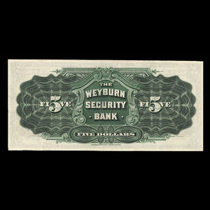 Canada, Weyburn Security Bank, 5 dollars : January 3, 1911