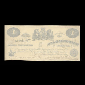 Canada, Macdonald & Company Bankers, 1 dollar : September 6, 1863