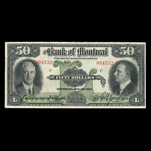 Canada, Bank of Montreal, 50 dollars : January 2, 1931