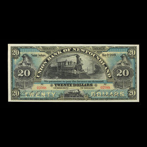 Canada, Union Bank of Newfoundland, 20 dollars : May 1, 1889