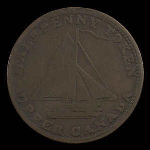 Canada, unknown, 1/2 penny : 1821