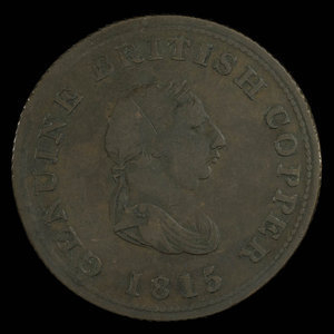 Canada, unknown, 1/2 penny : 1815