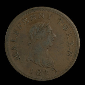 Canada, unknown, 1/2 penny : 1815