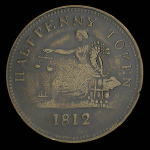 Canada, unknown, 1/2 penny : 1812