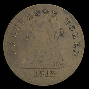 Canada, unknown, 1/2 penny : 1812