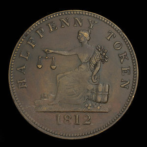 Canada, unknown, 1/2 penny : 1812