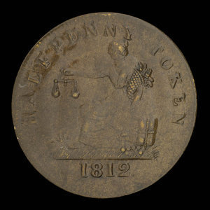 Canada, unknown, 1/2 penny : 1812