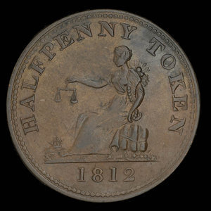 Canada, unknown, 1/2 penny : 1812