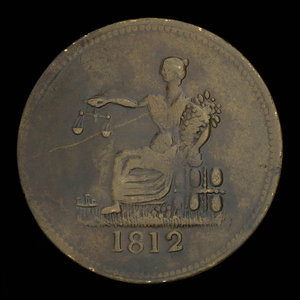 Canada, unknown, 1/2 penny : 1812