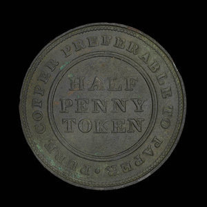 Canada, unknown, 1/2 penny : 1813