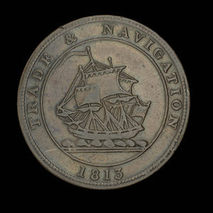 Canada, unknown, 1/2 penny : 1813