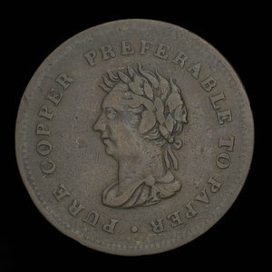 Canada, unknown, 1 penny : 1838