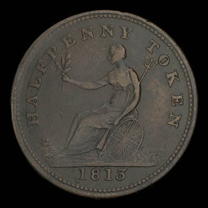 Canada, unknown, 1/2 penny : 1813