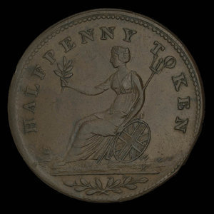 Canada, unknown, 1/2 penny : 1813