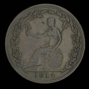 Canada, unknown, 1/2 penny : 1814