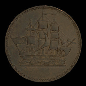 Canada, unknown, 1/2 penny : 1835