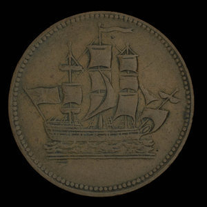 Canada, unknown, 1/2 penny : 1835