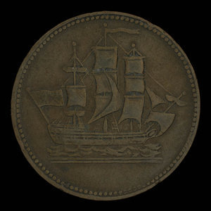 Canada, unknown, 1/2 penny : 1835