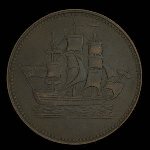 Canada, unknown, 1/2 penny : 1835