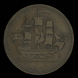 Canada, unknown, 1/2 penny : 1835