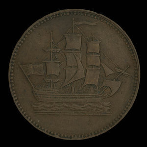 Canada, unknown, 1/2 penny : 1835