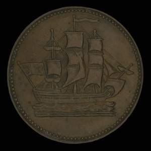 Canada, unknown, 1/2 penny : 1835