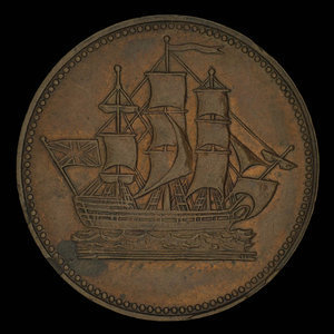 Canada, unknown, 1/2 penny : 1835