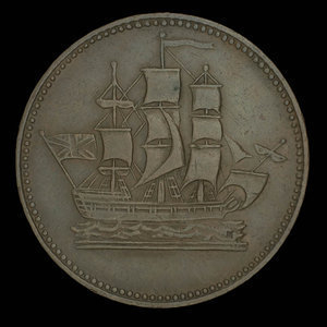 Canada, unknown, 1/2 penny : 1835