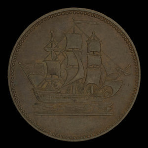 Canada, unknown, 1/2 penny : 1835