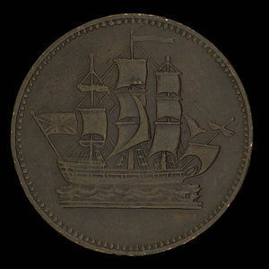 Canada, unknown, 1/2 penny : 1835