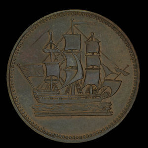 Canada, unknown, 1/2 penny : 1835