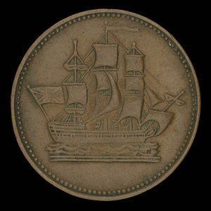 Canada, unknown, 1/2 penny : 1835