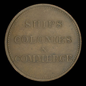 Canada, unknown, 1/2 penny : 1835