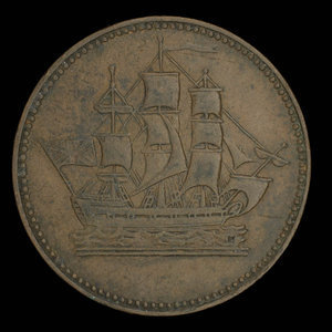 Canada, unknown, 1/2 penny : 1835