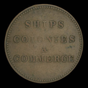 Canada, unknown, 1/2 penny : 1835