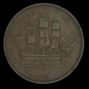 Canada, unknown, 1/2 penny : 1835