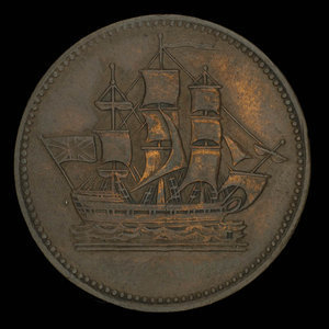 Canada, unknown, 1/2 penny : 1835