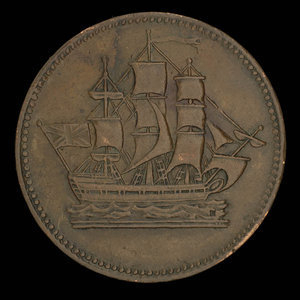 Canada, unknown, 1/2 penny : 1835