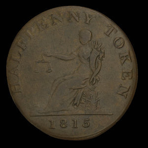 Canada, unknown, 1/2 penny : 1815