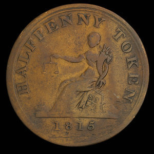 Canada, unknown, 1/2 penny : 1815