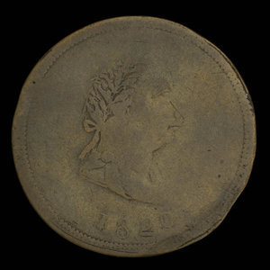 Canada, unknown, 1/2 penny : 1820