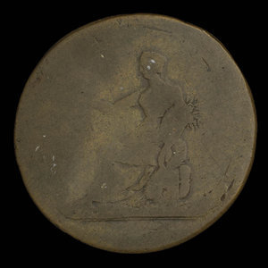 Canada, unknown, 1/2 penny : 1820