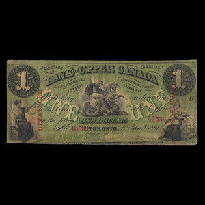 Canada, Bank of Upper Canada (York), 1 dollar : January 1, 1861