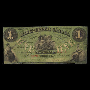 Canada, Bank of Upper Canada (York), 1 dollar : June 1, 1861