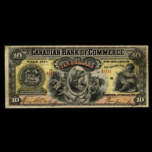 Canada, Canadian Bank of Commerce, 10 dollars : January 2, 1888