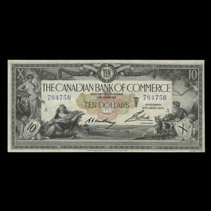 Canada, Canadian Bank of Commerce, 10 dollars : January 2, 1917