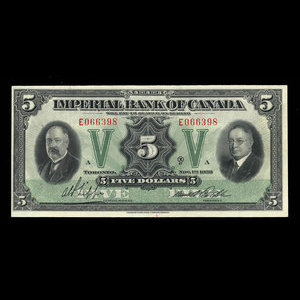 Canada, Imperial Bank of Canada, 5 dollars : November 1, 1933