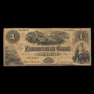 Canada, Zimmerman Bank, 1 dollar : November 2, 1854