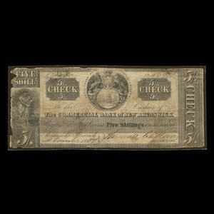 Canada, Commercial Bank of New Brunswick, 5 shillings : December 4, 1837