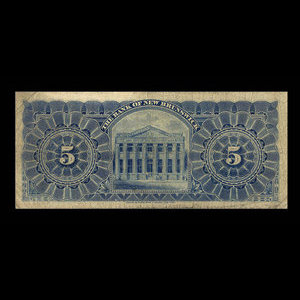 Canada, Bank of New Brunswick, 5 dollars : March 25, 1892